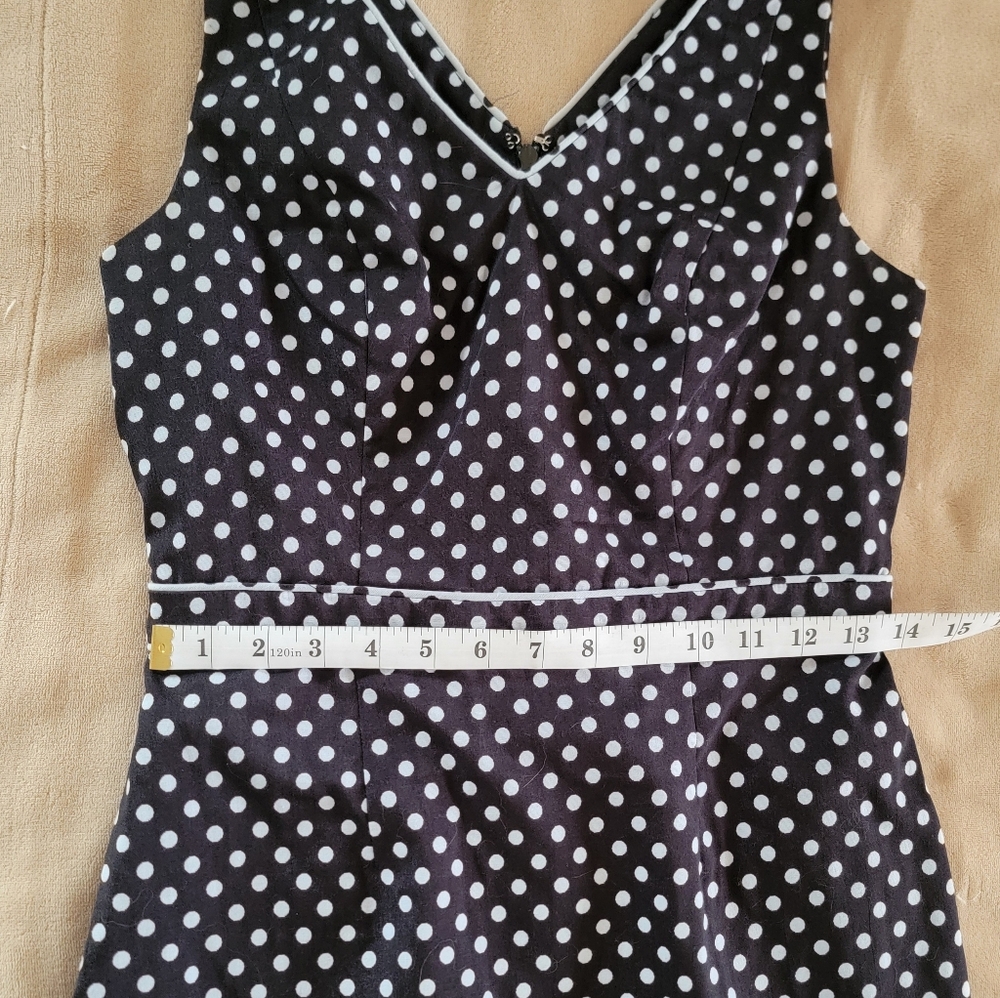 The Limited Polka Dot Sleeveless V Neck Sheath Dress - Picture 8 of 12